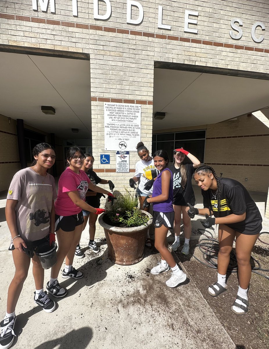 Really proud of our students athletes (from EC and LMS) for participating in one of many community service projects for our campus. It was hot and humid but that didn’t stop the hard work they put in.