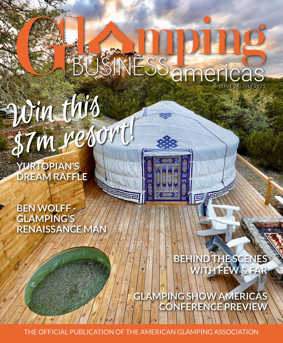 Glamping Show Americas (@glampingshowusa) on Twitter photo Hot off the digital press: The July 2025 issue of Glamping Business Americas just dropped!
staging.nxtbook.com/emerald/Glampi…
Great stuff on <a href="/HoneyTrek/">HoneyTrek</a>, <a href="/uniquestaysguy/">Ben Wolff</a>, <a href="/Aramark/">Aramark Corporation</a>, <a href="/CCGResearch/">Cairn Consulting</a> and so much more.
There's even a chance to win a luxury resort from The Yurtopian! Enjoy! Hot off the digital press: The July 2025 issue of Glamping Business Americas just dropped!
staging.nxtbook.com/emerald/Glampi…
Great stuff on <a href="/HoneyTrek/">HoneyTrek</a>, <a href="/uniquestaysguy/">Ben Wolff</a>, <a href="/Aramark/">Aramark Corporation</a>, <a href="/CCGResearch/">Cairn Consulting</a> and so much more.
There's even a chance to win a luxury resort from The Yurtopian! Enjoy!