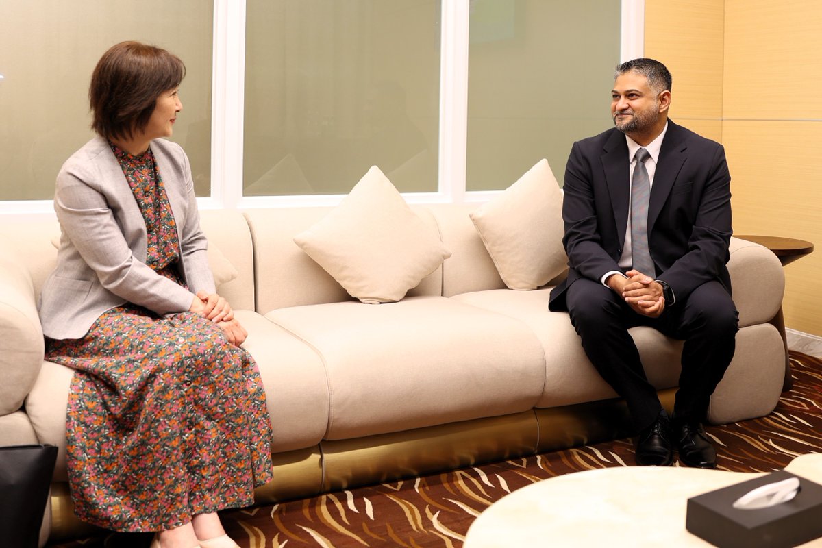 MoFAmv's tweet image. Special Envoy of the Prime Minister of Japan, and Parliamentary Vice Minister for Foreign Affairs, H.E. Ms. Ikuina Akiko, arrived in the Maldives on an Official Visit.
The Special Envoy was received by Amin Javed Faizal, Additional Secretary.
@MofaJapan_en