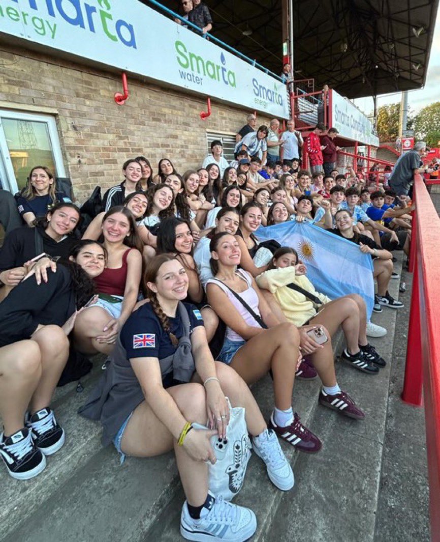 Argentinian visitors enjoying themselves and making themselves heard at Whaddon Road as always, with a Paddock takeover! 👏 #ctfc