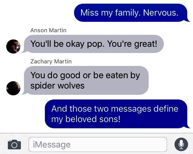 markowenmartin's tweet image. This is from many years ago, when I was nervous about a plenary talk. It shows the differences between my two sons. I adore them both.