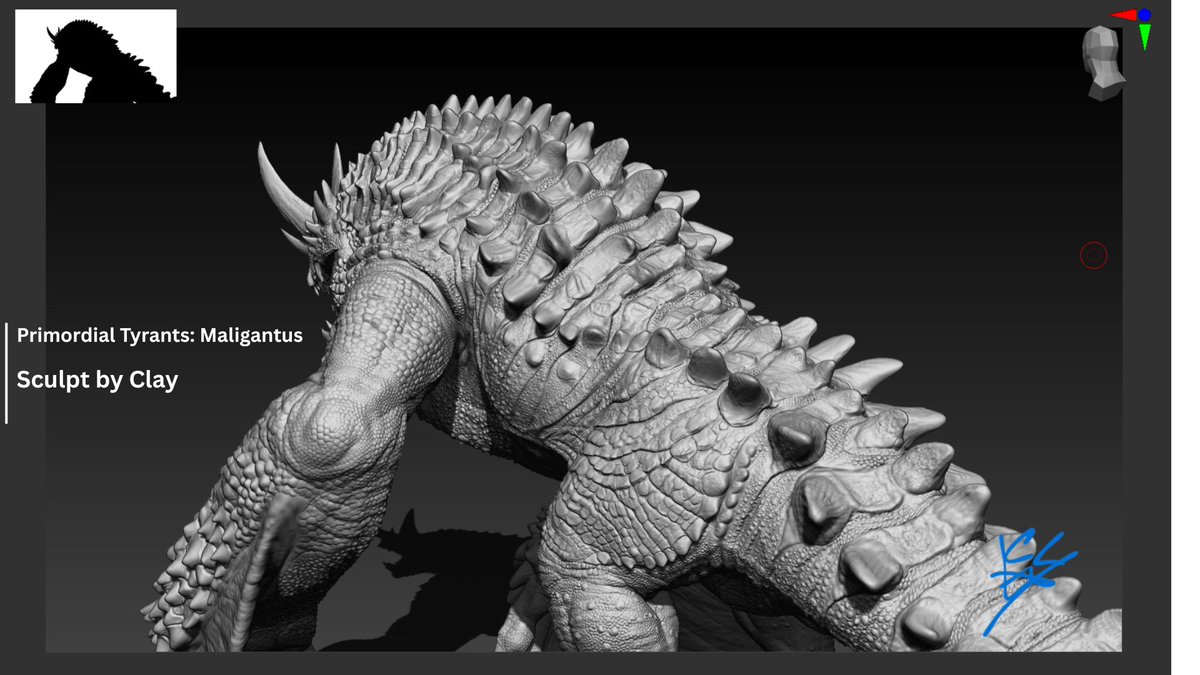 Reminded me that i needed to post my sculpt also;
Maligantus 3d Sculpt for the primordial Tyrants modding team in Path of Titans.