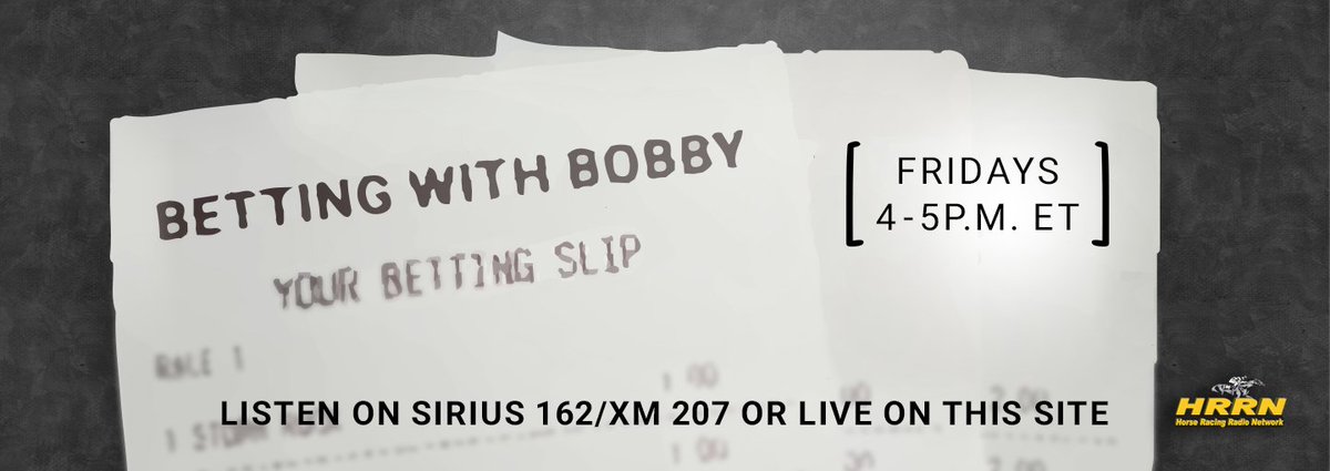 HRRN's tweet image. The Friday Power Block starts in 15 minutes at Sirius 162, XM 207 and online at horseracingradio.net. Betting with Bobby, Trainer Talk presented by @FasigTiptonCo, and the @AmWager Weekend Stakes Preview back to back to back!