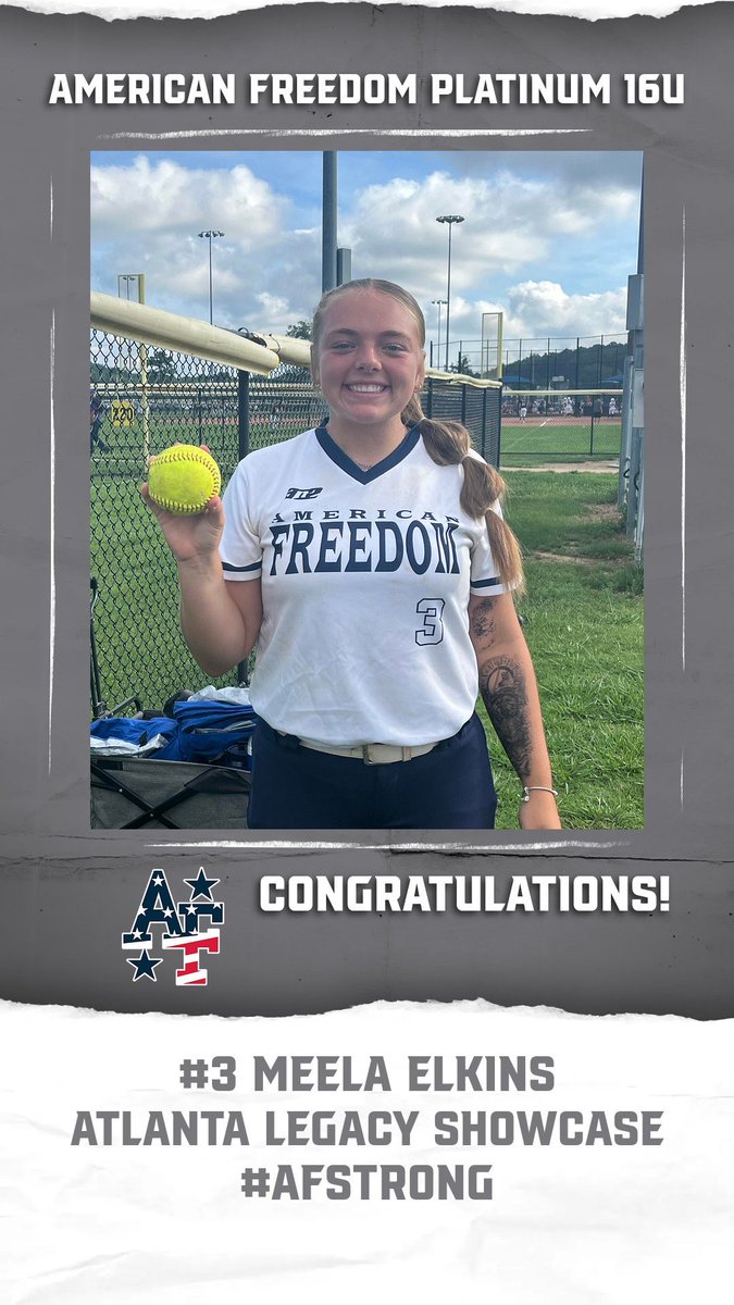 American Freedom Platinum 16U (@afplatinum16u) on Twitter photo 💣🚨 LAUNCH SEQUENCE INITIATED 🚨💣
Congratulations to #3 <a href="/MeelaElkins/">Meela Elkins</a> on taking one yard during the 2025 Atlanta Legacy Showcase!
#afstrong 💣🚨 LAUNCH SEQUENCE INITIATED 🚨💣
Congratulations to #3 <a href="/MeelaElkins/">Meela Elkins</a> on taking one yard during the 2025 Atlanta Legacy Showcase!
#afstrong