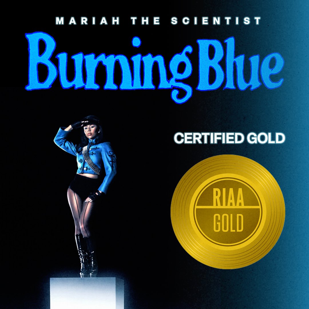chartsmariahs's tweet image. “Burning Blue” is now certified Gold in the US for selling over 500,000 units.