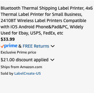 🖨️ Bluetooth 4x6 Thermal Label Printer for Small Business, 2410BT Wireless Label Printers Compatible with iOS &amp; Android, now $33.99 via Amazon

✅ Use code VVESVI56 at checkout

🔗 - amzn.to/3UiVSwR

#LRDeal | #AD