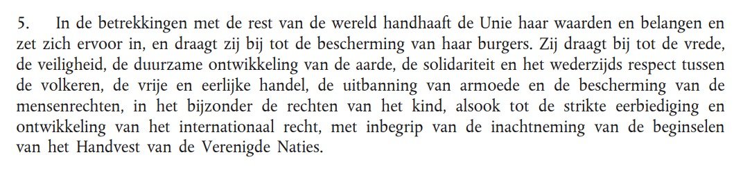 Artikel 3 lid 5 van het EU verdrag 👇
