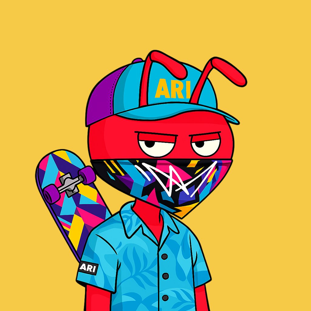 voidsnam's tweet image. 📱 AriPFP Day 36 (The Skater Ant)
Winner: @kin8744
he doesn't walk
he glides.
a skateboard slung across his back,
concrete is his canvas.
curbs, his cadence.
he rides through chaos,
carving calm into the noise.
no map. no hype.
just motion and meaning.
every push forward is…