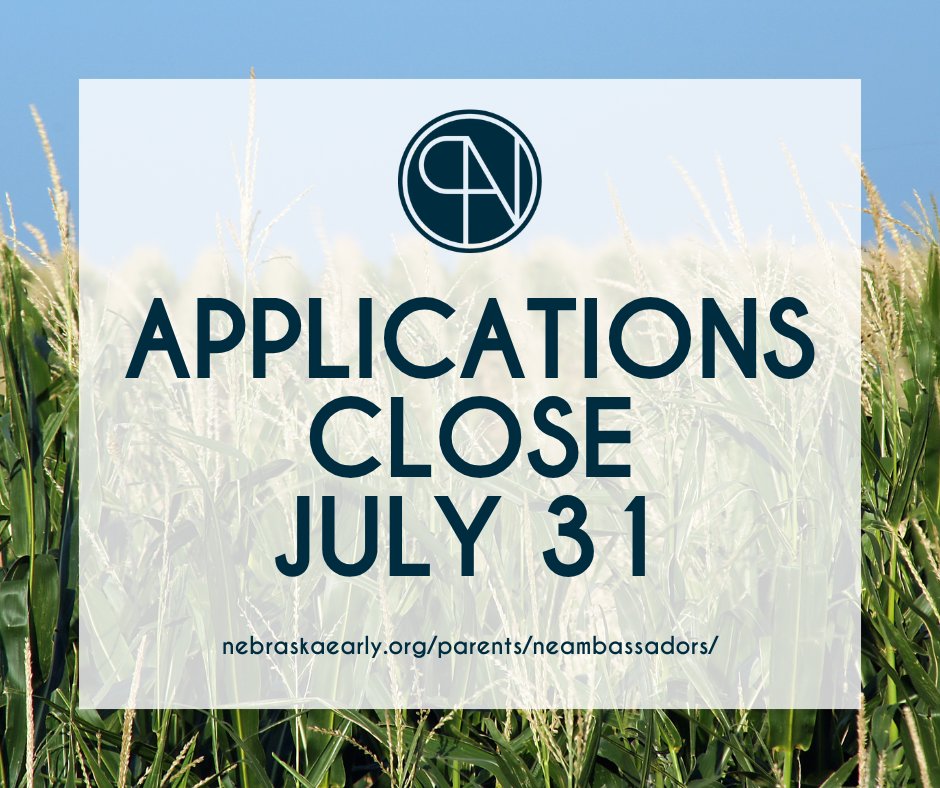NebraskaEarly's tweet image. ⏳ Final weekend to apply!
Join the Parent Ambassador Class of 2026 and help shape early childhood policy in Nebraska.
Apply by July 31 & schedule your interview ASAP:
➤ nebraskaearly.org/parents/neamba…
#ParentAmbassadors #NebraskaParents #EarlyChildhoodAdvocacy