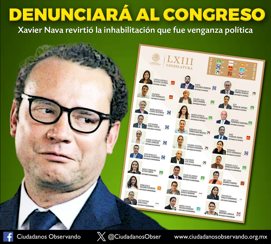 CiudadanosObser's tweet image. Se revierte la venganza política contra Xavier Nava: la Corte invalida el juicio político y el exalcalde demandará al @CongresoEdoSLP
ciudadanosobservando.org.mx/news/xavier-na…