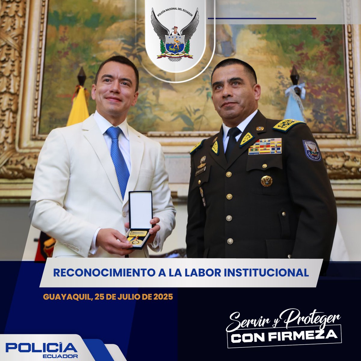 CmdtPoliciaEc's tweet image. Con profundo respeto y gratitud, recibo en nombre de los 58.000 hombres y mujeres que conformamos la Policía Nacional, el reconocimiento Héroes del Guayas, otorgado por @goberguayasec. Este honor fortalece nuestro compromiso inquebrantable de servir y proteger con firmeza la…