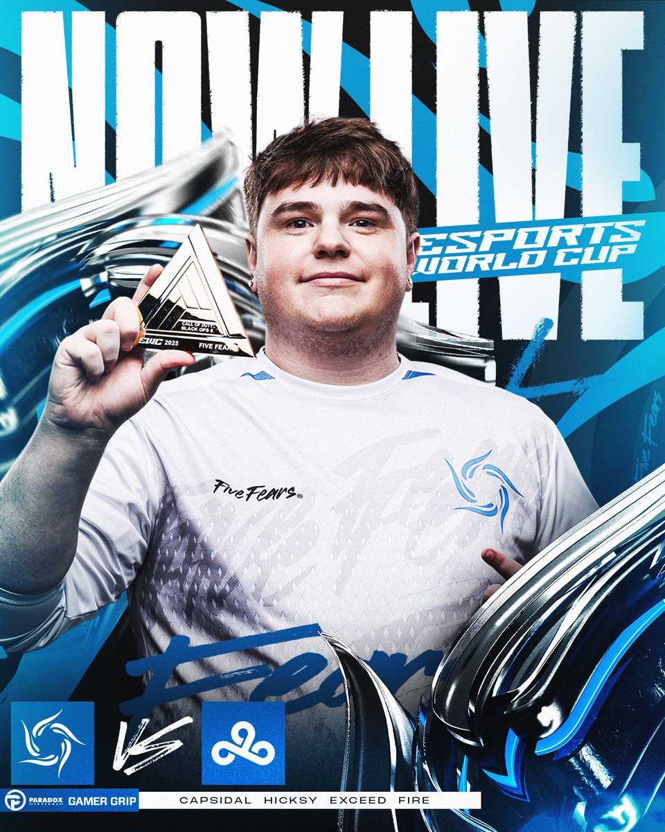 Playing <a href="/C9COD_/">Cloud9 New York</a> for a spot in the Bracket

Live on B stream 📺 youtube.com/live/uhUrFFywQ…

LOCK IN LETS GO🔥

🔫<a href="/ExceedLbX/">Exceed</a> 
🔫<a href="/Capsidal_/">Cap</a> 
🔫<a href="/Hiicksy_/">Charlie</a> 
🔫<a href="/firep/">Lu</a> 
🧠<a href="/BsportJoshh/">Joshh</a> 
🧠<a href="/PugCOD/">Michael</a> 

#FiveFears l #FearTheFive l #EWC2025