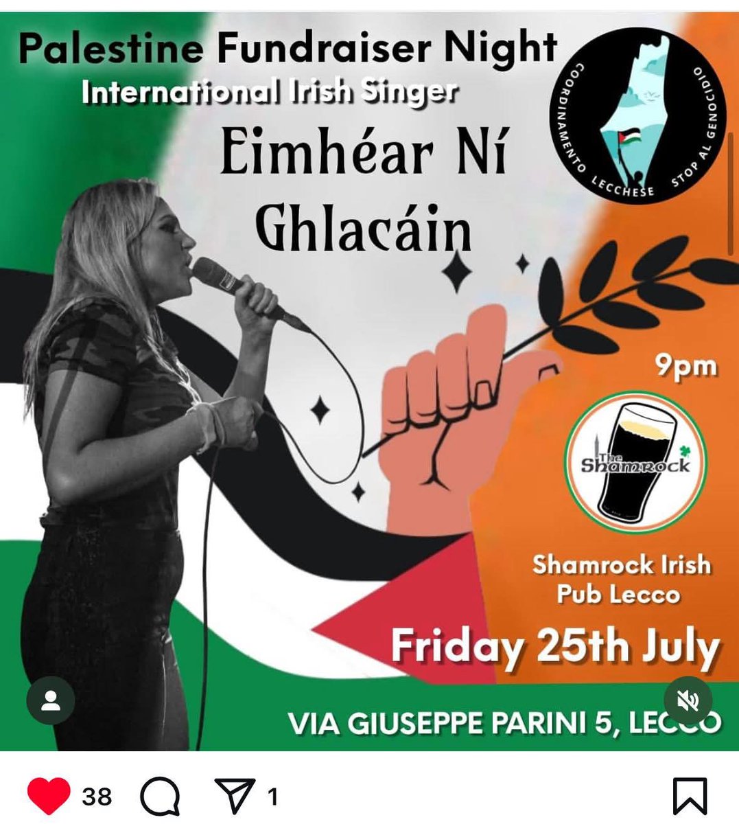 Tom Boyd CSC members along with members of the Lecco CSC, local Palestinian people and Eiméar Ní Ghlacáin ahead of their Fundraising night.

🇵🇸🇮🇪