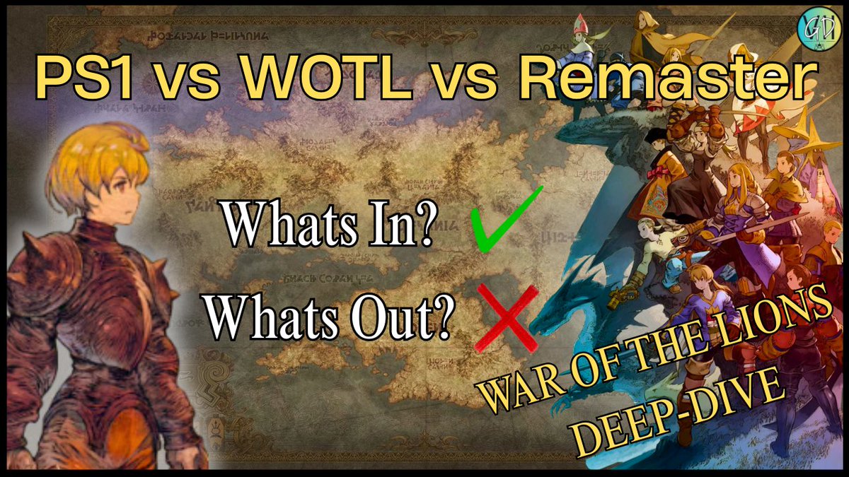 GameDadVII's tweet image. There is a lot of buzz around what content is going to be included and what isn&apos;t for Final Fantasy Tactics: The Ivalice Chronicles. 

Here is a deep-dive on what War of the Lions brought to the table and what made the cut into the Remaster!

Link ▶️ youtu.be/z6vpFE9Mup0