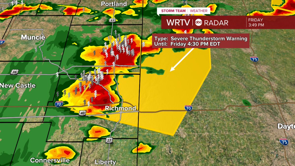 A Severe T'storm WARNING has been issued for Wayne, Darke, Preble until Jul 25 4:30PM