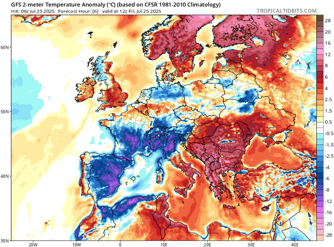 A HEAT WAVE FOR THE HISTORY BOOK IN EUROPE
Some more records in Europe include

42.4 Vlore ALBANIA  All time record
38.9 Sarajevo, BOSNIA Monthly record broken for the 3rd time !

Many many more records coming...