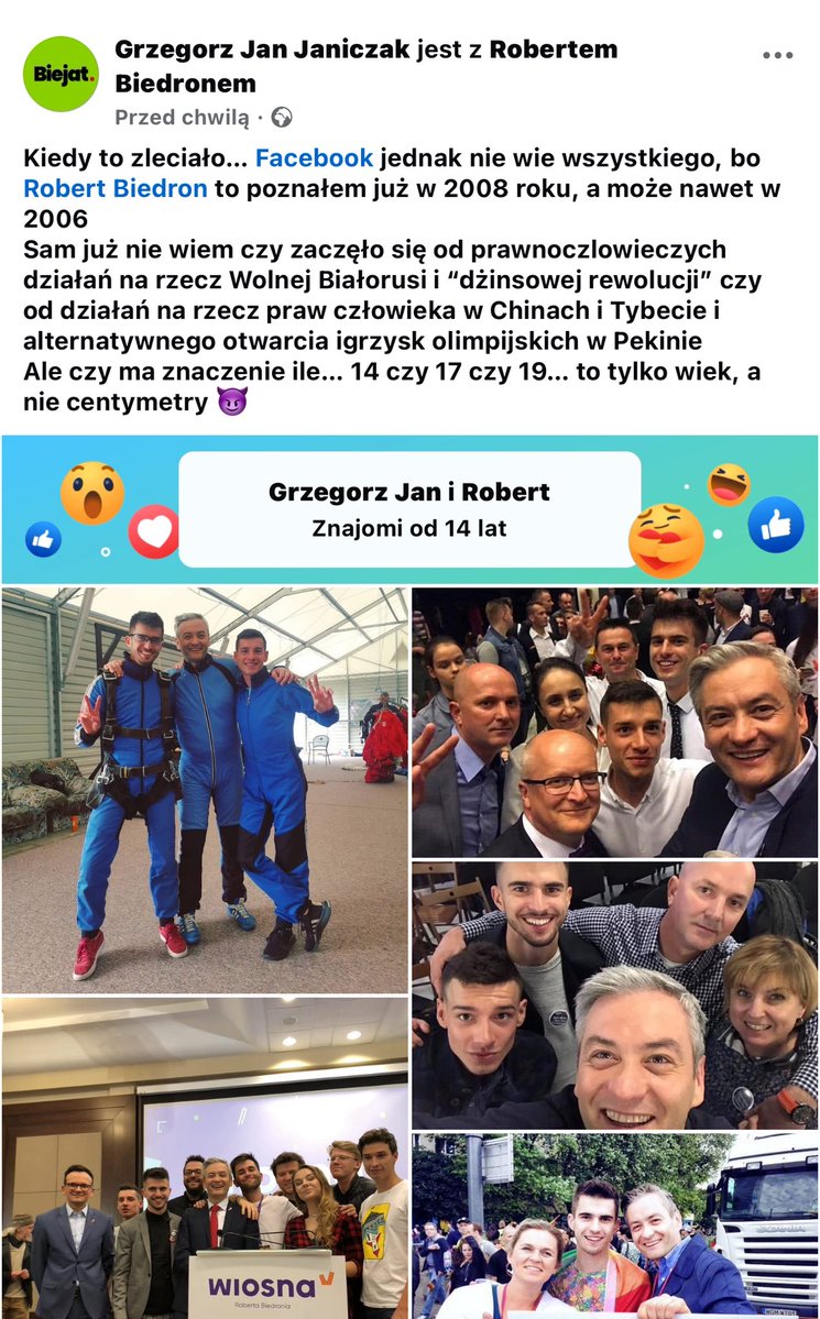 JaniczakG's tweet image. Według @facebook obchodzimy dziś z @RobertBiedron 14 rocznicę znajomości ❤️
Dziękuję, że byłeś 😘 i jesteś
bohaterem
idolem
wzorem
wsparciem
wiosną
winem, wiatrem, śmiechem
❤️❤️❤️
