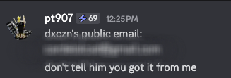 googlefrom2008's tweet image. Hey @discord @discord_support Just today, someone has doxxed my email and where I live, and I am contacting you guys to take action on this user. Please do something. Here are his alts.
960236491873853490
954912288660422676
958551517508534314
910667455775510568