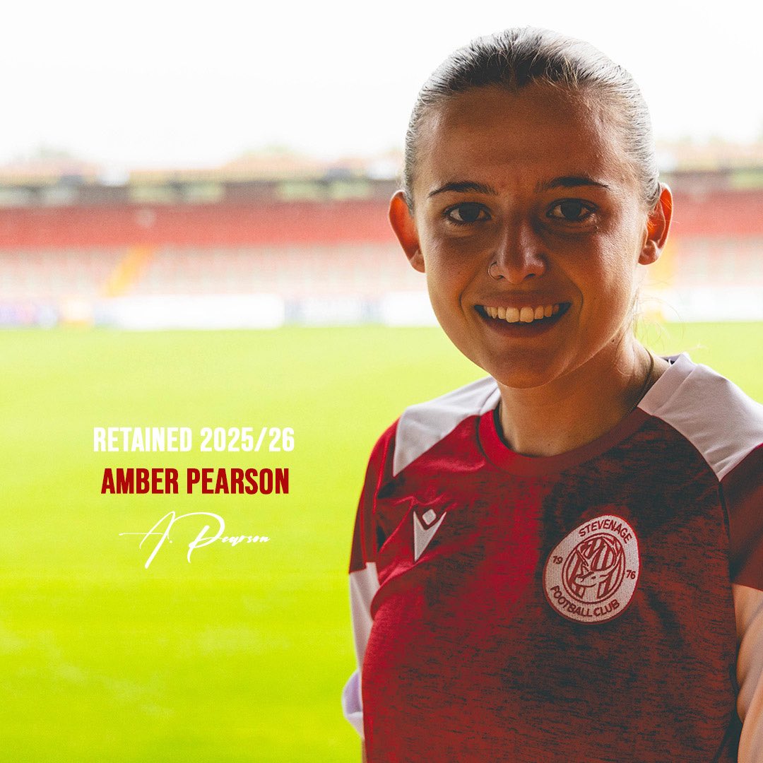 StevenageFCW's tweet image. โ๏ธ ๐๐๐ฉ๐๐๐ฃ๐๐ โฆ after joining the Boroโ for the later stages of last season, we are delighted that @amberpearson08 will be signing on for the 2025/26 season and is here to stay!!!
#Retained #WeAreStevenage ๐ดโช๏ธ