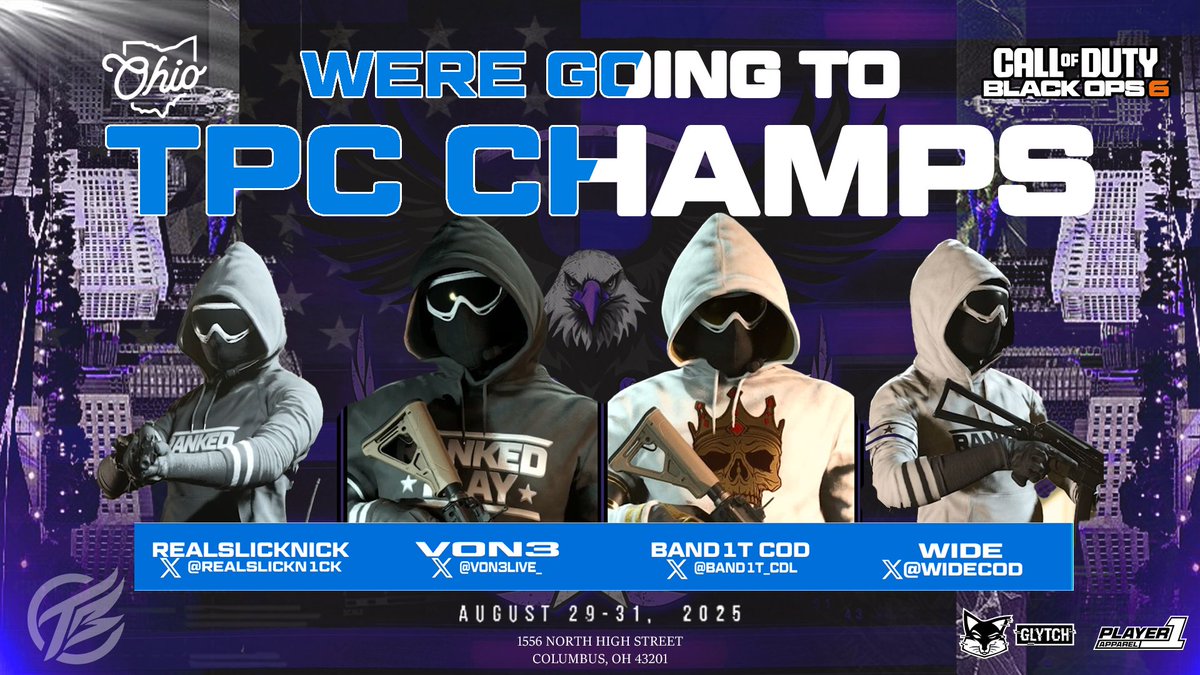 Thermal Break Esports (@thermalbreakgg) on Twitter photo Join us in Columbus, Ohio at the Gaming Arena for the ultimate CoD Tournament — The Premier Circuit Champs, happening August 29th–31st!
Top teams. One champion. Don’t miss your shot to witness greatness. <a href="/realslickn1ck/">RealSlickNick</a> <a href="/Von3Live_/">Von3 _</a> <a href="/Band1t_CDL/">Band1t Cod</a> <a href="/WideCod/">wide</a>
#goingthermal❄️ Join us in Columbus, Ohio at the Gaming Arena for the ultimate CoD Tournament — The Premier Circuit Champs, happening August 29th–31st!
Top teams. One champion. Don’t miss your shot to witness greatness. <a href="/realslickn1ck/">RealSlickNick</a> <a href="/Von3Live_/">Von3 _</a> <a href="/Band1t_CDL/">Band1t Cod</a> <a href="/WideCod/">wide</a>
#goingthermal❄️