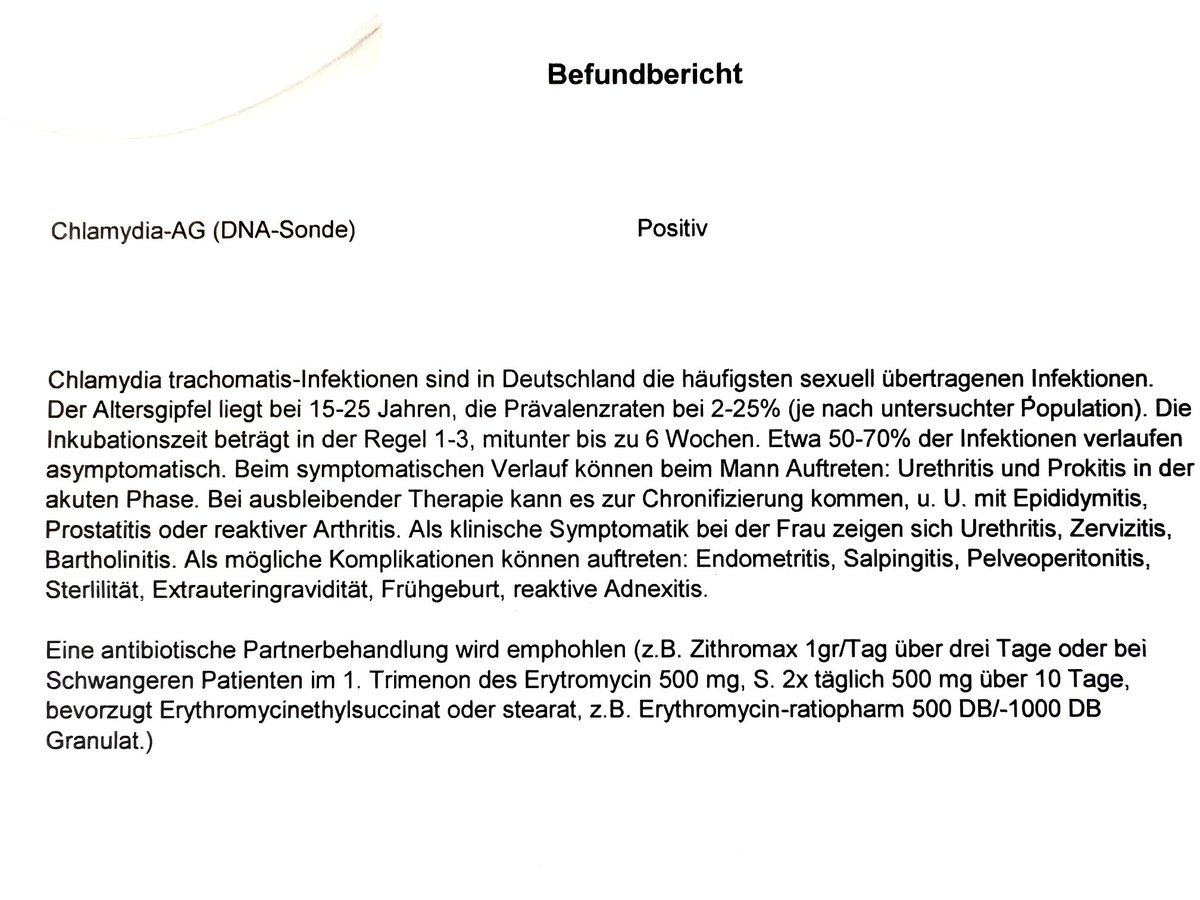 Chlamydieninfektion- manchmal völlig asymptomatisch, kann aber jede Menge Schaden anrichten. 
Bis zum 25. Lebensjahr können sich die Frauen jährlich als kassenärztliche Leitung testen lassen.
