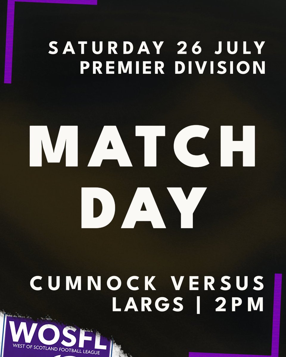 LargsThistleFC's tweet image. MATCHDAY. | Cumnock versus Largs. £9 adults, £6 concessions. Postcode KA18 1LZ. Accompanied under-12s go free. 🎫
Premier Division. Day one. 📆 @CumnockJnrsFC