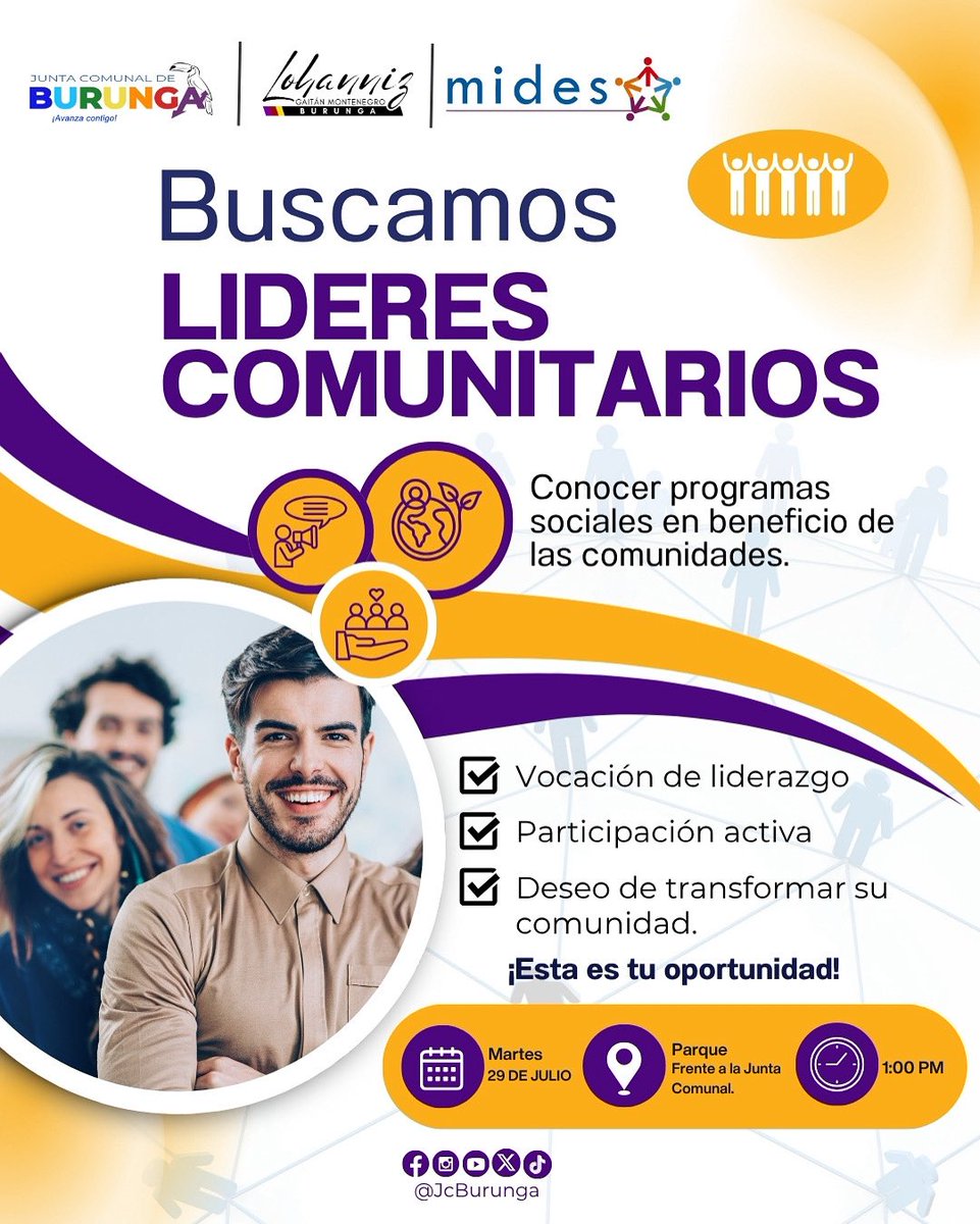 VOLUNTARIADO‼️

¡ÚNETE A NOSOTROS! Buscamos Líderes Comunitarios Comprometidos

Estamos en la búsqueda de personas apasionadas por su comunidad, que deseen contribuir con amor y dedicación. Si eres un líder natural, con ganas de marcar la diferencia, ¡este es tu momento!