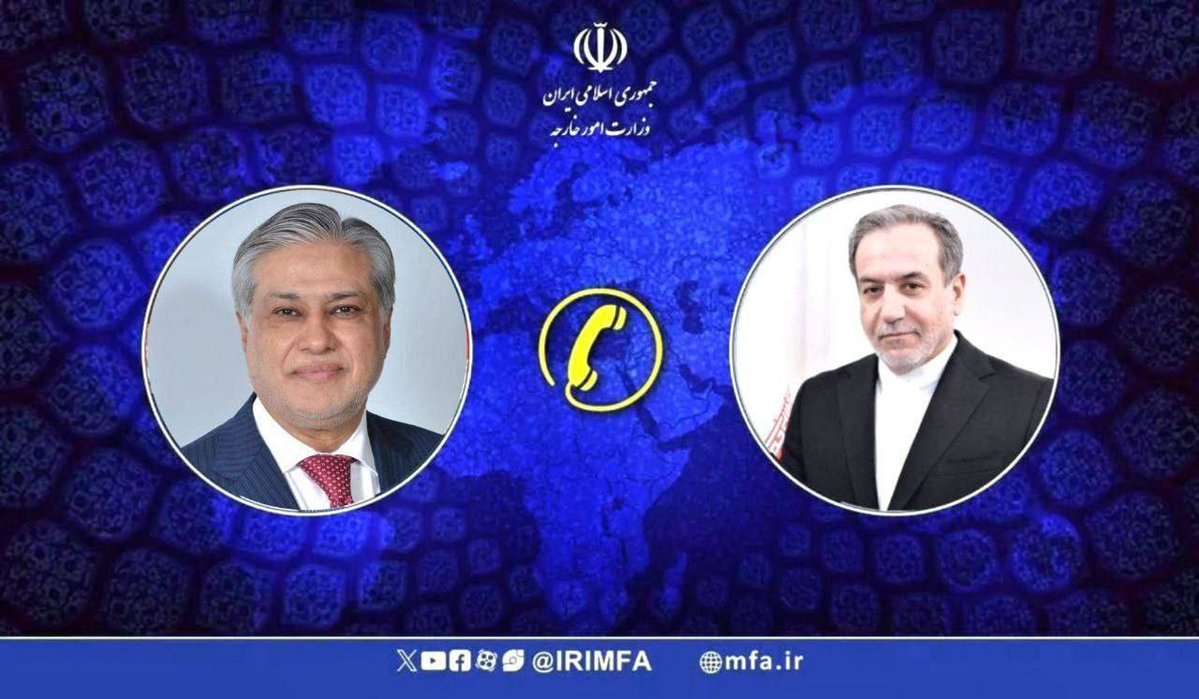 مباحثات هاتفية بين وزيري خارجية #إيران و #باكستان بشأن التطورات الإقليمية وضرورة التحرك العاجل لوقف الإبادة الجماعية في #غزة

أجرى وزير خارجية الجمهورية الإسلامية الإيرانية سيد عباس عراقجي اتصالاً هاتفياً مع نائب رئيس الوزراء وزير الخارجية الباكستاني محمد إسحاق دار، بشأن التطورات