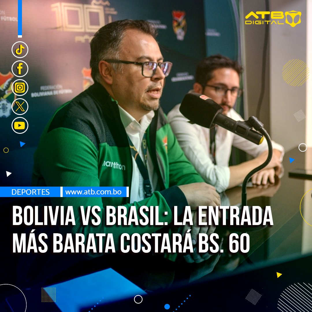 EnConexionbol's tweet image. Sesenta bolivianos costará la #entrada más barata para el partido que jugará la #Selecciónboliviana frente a #Brasil, el martes 9 de septiembre, en el estadio Municipal de #VillaIngenio (19:30). Las localidades serán vendidas desde el lunes por línea y habrá una venta física.