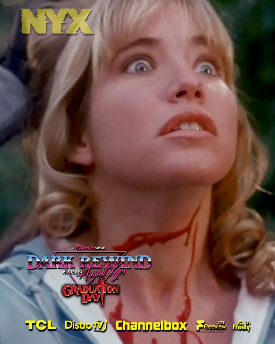 nyxtvuk's tweet image. August Kyss is back on Tuesday with another dive into the past and resurrects another classic slasher, this week at 9pm its Graduation Day on Dark Rewind.
More info nyxtv.co.uk/tv-guide @LinneaQuigley