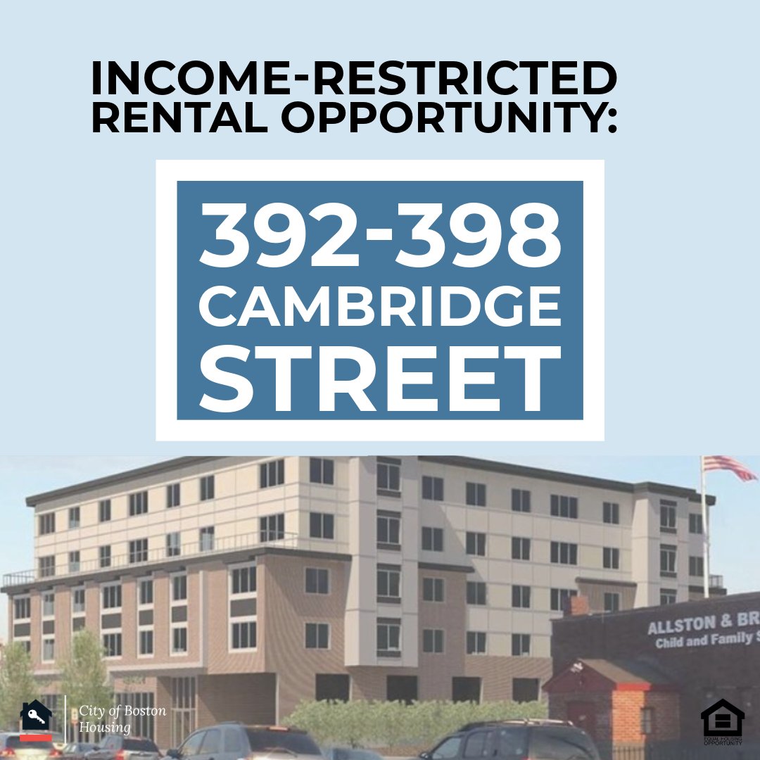 BostonNeighbor's tweet image. The housing lottery for affodable apartments at 392 Cambridge St. is open! This new building includes 32 homes, ground-floor retail, and off-street parking. Apply by August 7th or register for the info session on July 31st here: ow.ly/bjRt50WuVh8 ow.ly/O5ux50WuVh9