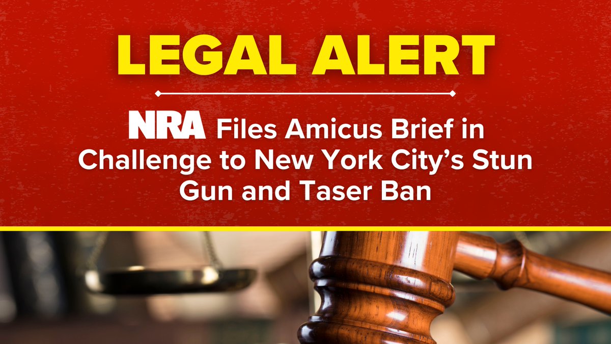🚨 Today, NRA filed an amicus brief in Calce v. New York City, arguing that New York City’s prohibition on the possession of stun guns and tasers is unconstitutional.

Read the brief: nraila.org/articles/20250…
