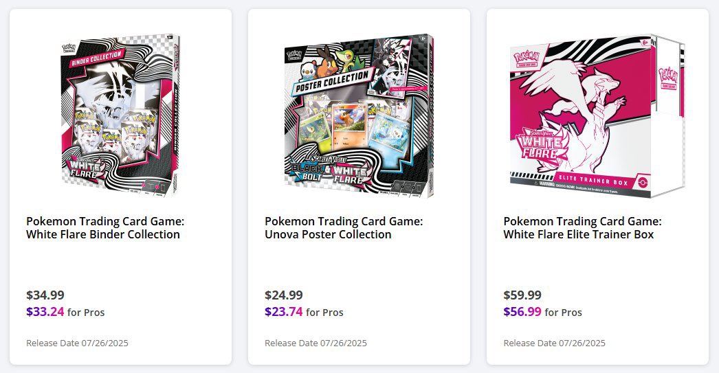 PokemonFindr's tweet image. 🚨 GameStop Drop 🚨
REMINDER: GameStop is dropping White Flare products in-store TOMORROW, July 26th
They delayed the launch of White Flare by a week to give more customers a chance to participate in the drop!
W or L move?
#Pokemon #PokemonTCG