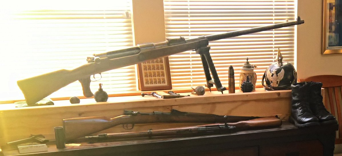 NewCaliNeighbor's tweet image. Since I'm getting a lot of new followers questioning my experience with guns: I inherited THIS beast of an anti-tank rifle my great grandpa brought home from WWI.
Of course, I refuse to own a Nazi gun, so I donated it to the Plowshares Foundation to be melted into healing art.