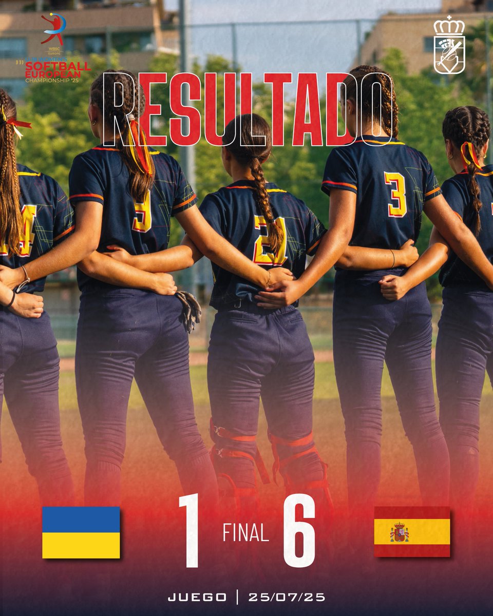 RFEBS's tweet image. 🔥 TOP 5 DE EUROPA 🔥
España termina su participación en el Campeonato de Europa Sub-18 de sófbol con victoria por 6 a 1 ante Ucrania y se erige como la quinta mejor selección de Europa 🏆👏🏼
Sois muy grandes, chicas. ¡Enhorabuena a todas! 💪🏼
Garra. Orgullo. Actitud ❤️