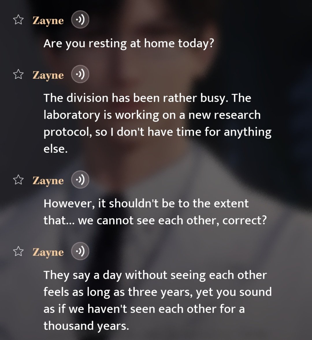 frozenjas's tweet image. zayne video calls mc to make sure they don't spend a day without seeing each other even when he is busy. just so everyone knows