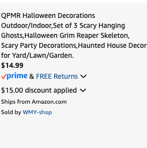 🎃 Halloween Set of 3 Scary Hanging Ghosts, now $14.99 via Amazon

✅ Use code DL5HSJ3Q at checkout

🔗 - amzn.to/46ZneiM

#LRDeal | #AD