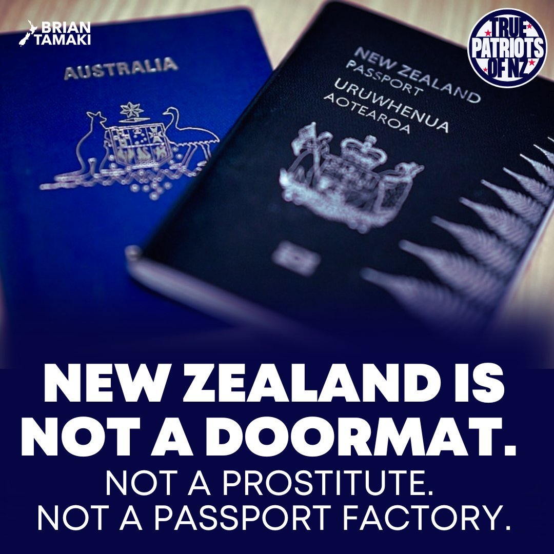 🚨 New Zealand Is Not a Doormat. 
Not a Prostitute. Not a Passport Factory. 🚨

I received this message from a disgusted Kiwi:

“My Indian workmate’s husband had his citizenship ceremony last week. This week, he’s handed in his notice and is moving to Aussie to look for work... I
