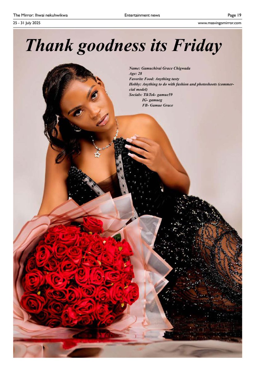 TheMirrorMsv's tweet image. Look out for your copy of The Mirror..... anyflip.com/pckiw/voif/
Follow The Mirror channel on WhatsApp: whatsapp.com/channel/0029Va…
@Shadaya_Knight @Madambosszim1 @BarbaraRwodzi @TateMavetera @MissZimbabweUK