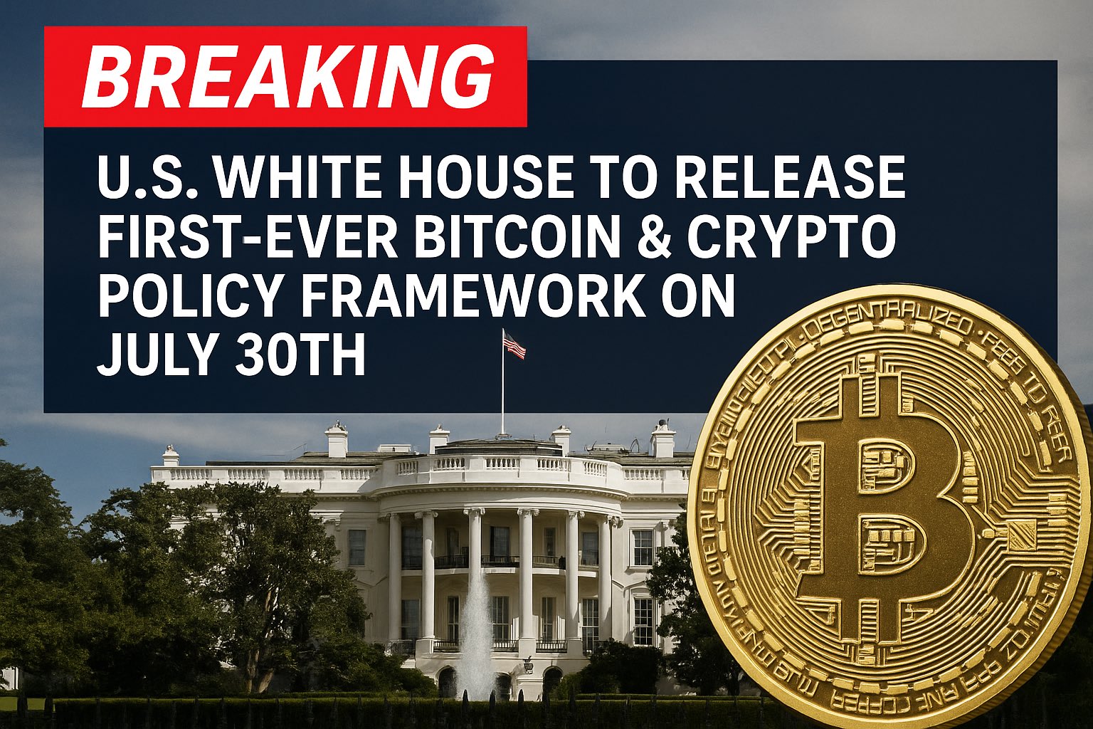 Cryptopolitan on X: "BREAKING: 🔥The U.S. government is set to release its  first-ever official Bitcoin & crypto policy framework on July 30th.  https://t.co/QTsmOD6mQi" / X
