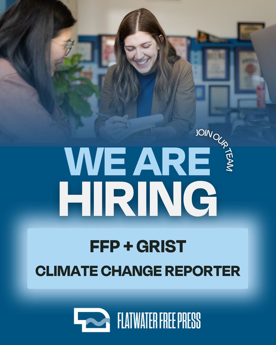 We’re hiring! The Flatwater Free Press, in partnership with Grist, is seeking a reporter to cover climate change in Nebraska. Learn more: buff.ly/g8va2D3