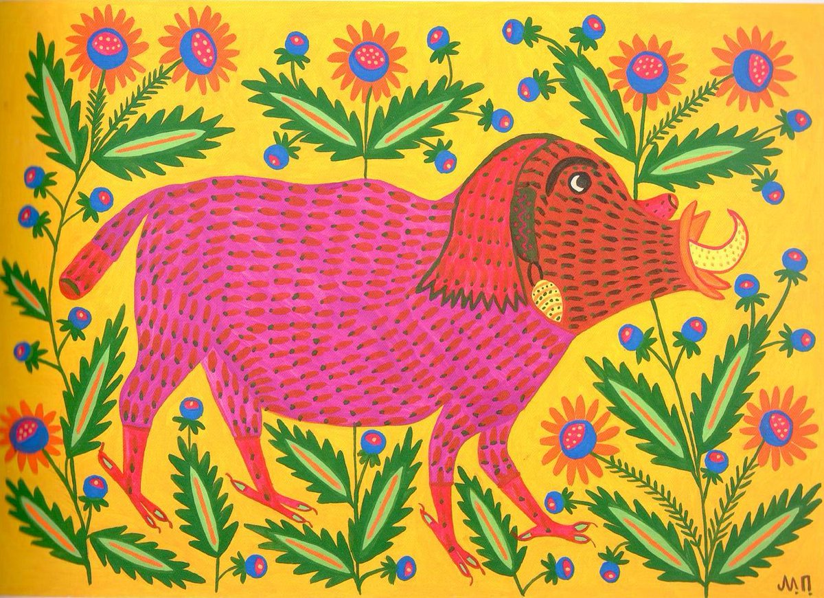 PrymachenkoArt's tweet image. Another Beast Has Run Into Flowers wikiart.org/en/maria-prima…