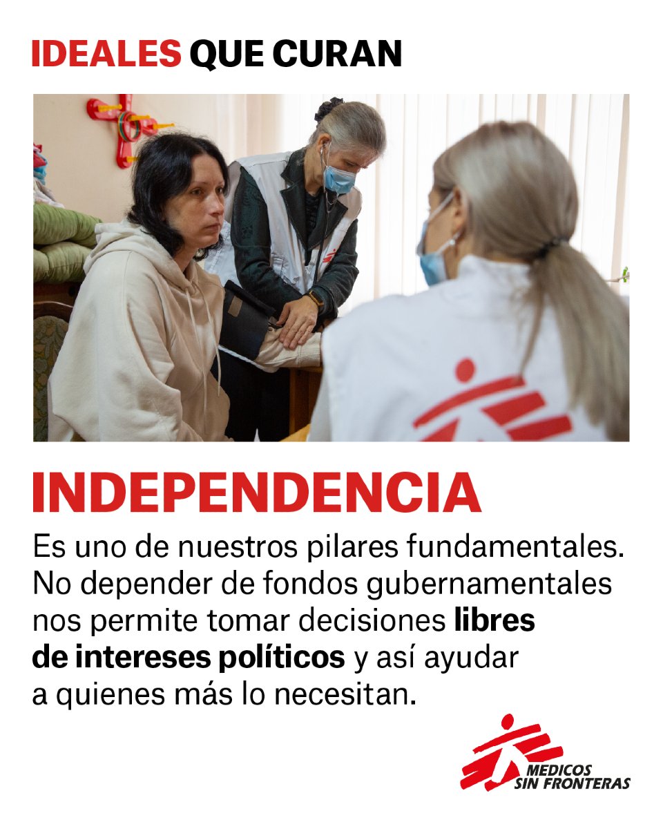 MSF_Espana's tweet image. 🟩 Gracias a la independencia, podemos actuar sin estar atados a intereses políticos.
Únete a #IdealesQueCuran ❤️🩹: idealesquecuran.msf.es