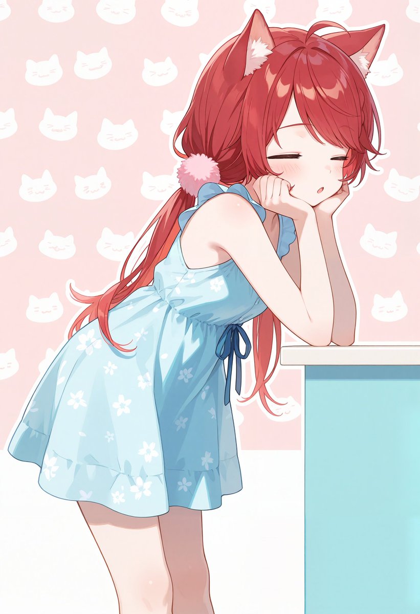 itom0717's tweet image. #AIイラスト #ネコ耳
「おはようございます…眠たい目を擦りながら、今日もよろしくね。」