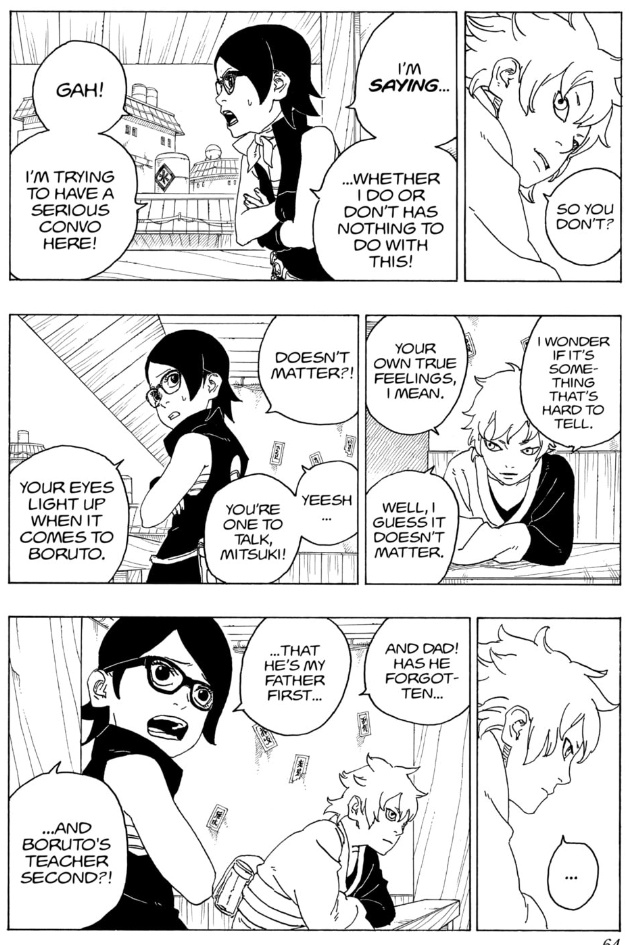 MidniteForge's tweet image. Mitsuki really loves Boruto 😊
But bro has no clue how to express it 😭
His eyes literally light up every time he sees him 🤣💙