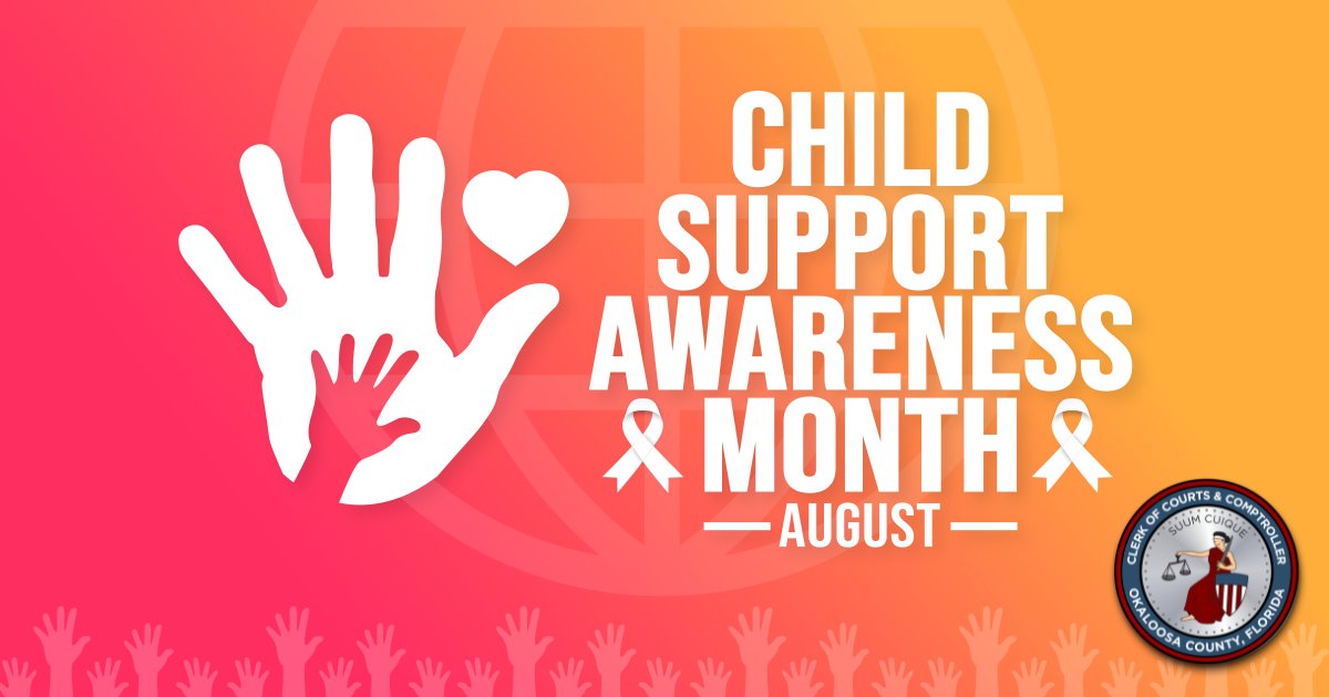 August is #ChildSupportAwarenessMonth!

The Okaloosa County Clerk’s Office plays a significant role in the lives of children throughout the state who depend on child support by facilitating payments, maintaining records, and providing accountability.

okaloosaclerk.com