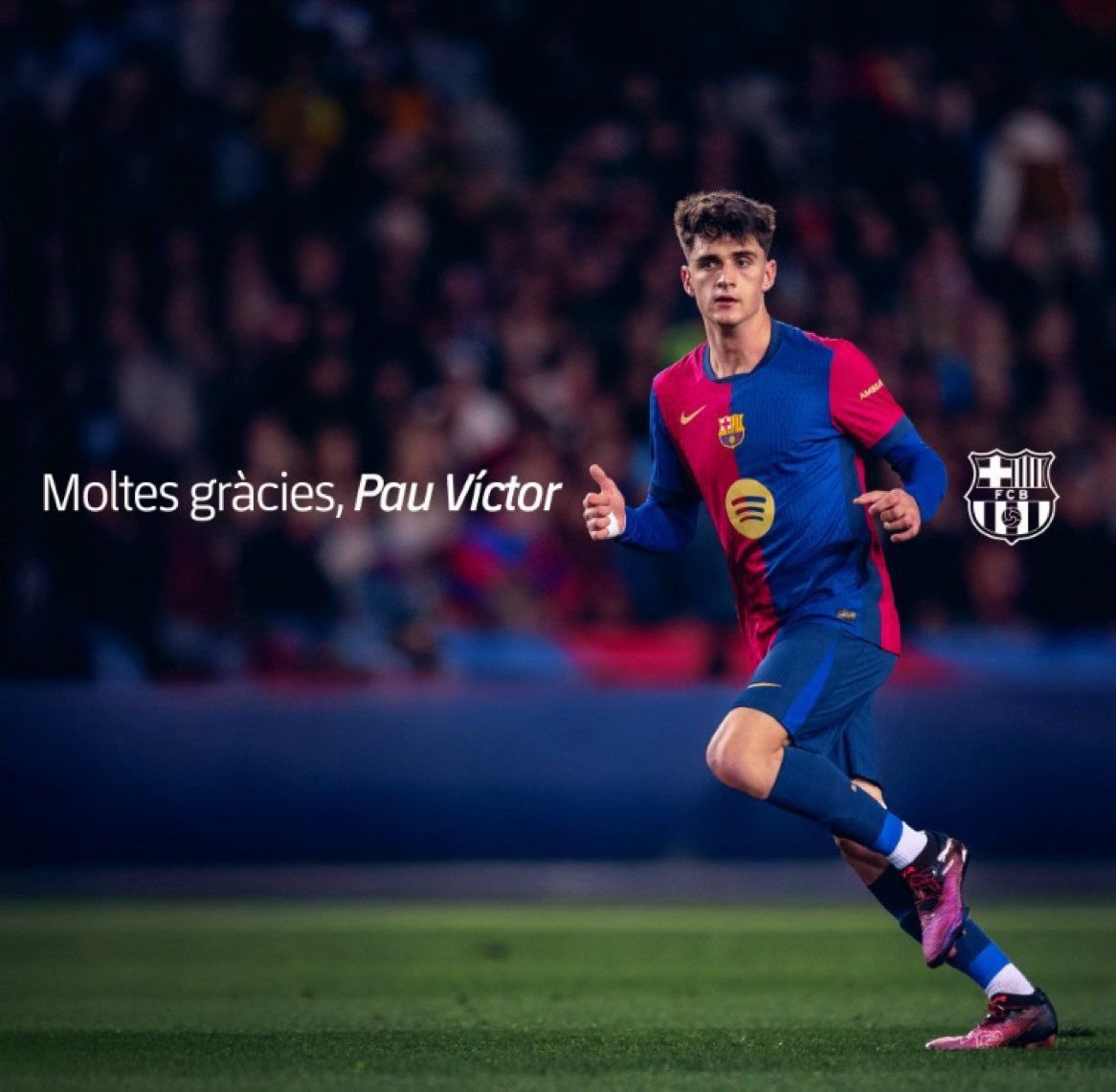 CampNouLive's tweet photo. 🚨 𝐎𝐅𝐅𝐈𝐂𝐈𝐀𝐋 | Barcelona have reached an agreement with S.C. Braga for Pau Víctor. 🇵🇹

The deal is worth €12M fixed + €3M in variables.

— Barça will receive €8.4M (70%)
— Girona will receive €3.6M (30%) of the fixed fee. ✅🔵🔴 https://t.co/7VUkvM92cq