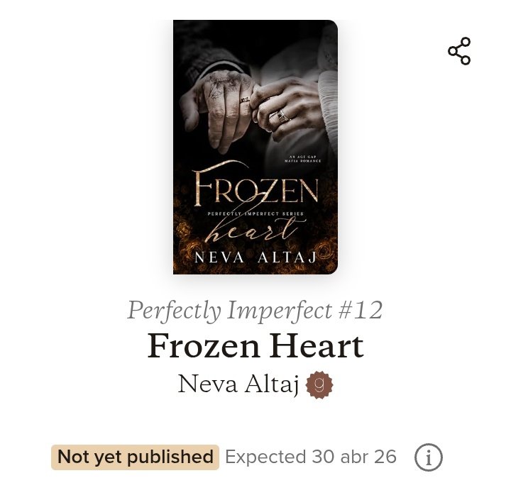 lilsokolqv's tweet photo. Frozen Heart es el libro 12 de la serie Perfectly Imperfect de Neva Altaj.

Será publicado el 30 de abril, 2026 pero puede estar sujeta a cambios.

Aún no se sabe quiénes serán los protagonistas de este libro. https://t.co/4djb9UakwP
