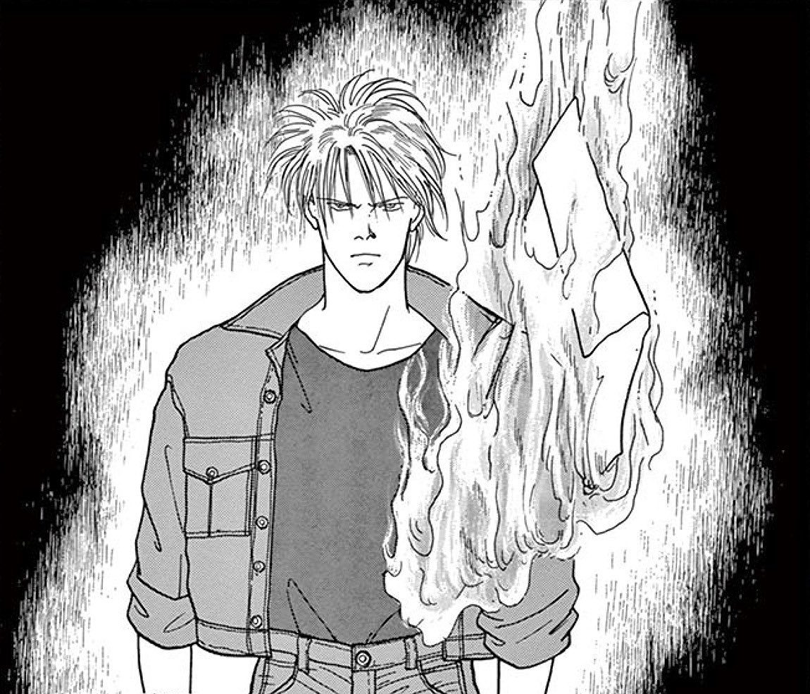 mythoIogics's tweet image. ash banana fish puberty is so interesting we transitioned from gen z youtuber who films pranks to manga river pheonix to yaoi hands caveman
