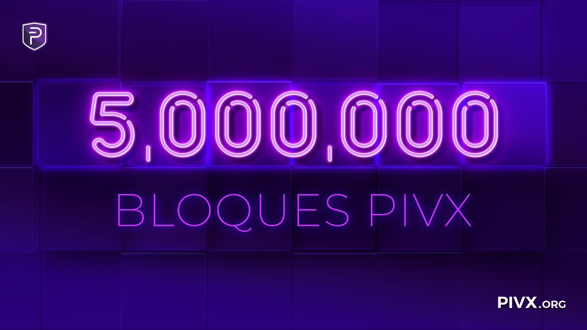 ¡#PIVX ha superado su bloque número 5.000.000! 🥳

¡Qué logro! 🚀
¡Felicidades, #PIVXcommunity!
👉explorer.duddino.com/block/5000000

#PrivacyMatters #Crypto